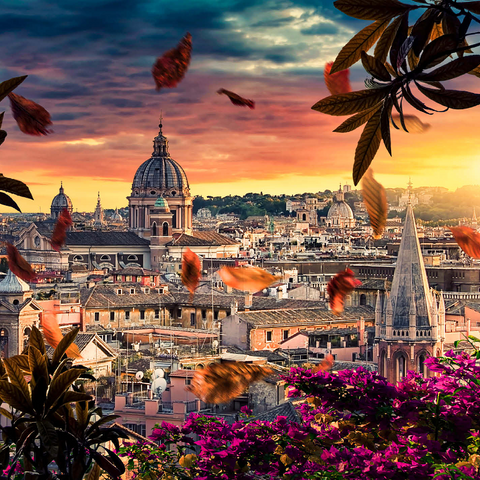 Beautiful sunset over the city of Rome in the evening 1000 Jigsaw Puzzle 3D Modell