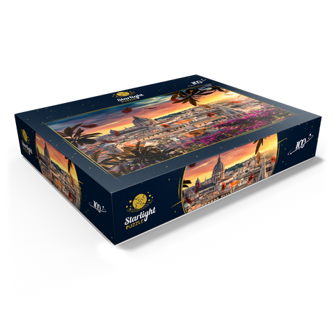 Beautiful sunset over the city of Rome in the evening 100 Jigsaw Puzzle box view1
