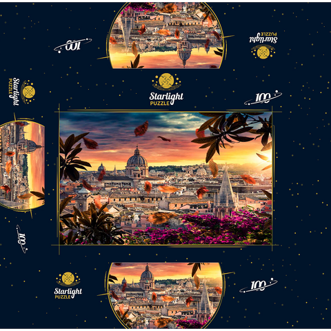 Beautiful sunset over the city of Rome in the evening 100 Jigsaw Puzzle box 3D Modell