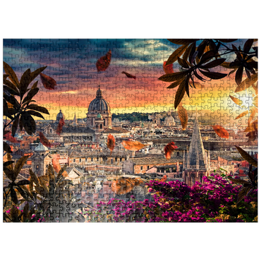 puzzleplate Beautiful sunset over the city of Rome in the evening 500 Jigsaw Puzzle
