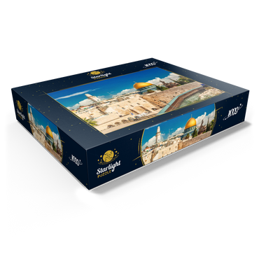 Western wall and dome of the Dome of the Rock in the ancient city of Jerusalem, Israel. 1000 Jigsaw Puzzle box view1