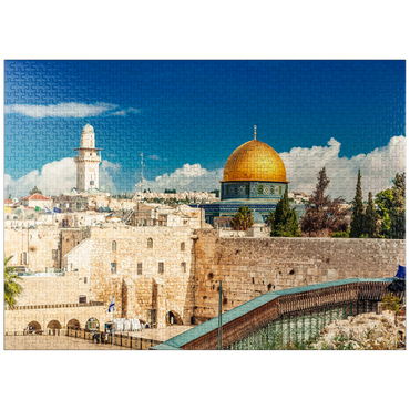 puzzleplate Western wall and dome of the Dome of the Rock in the ancient city of Jerusalem, Israel. 1000 Jigsaw Puzzle