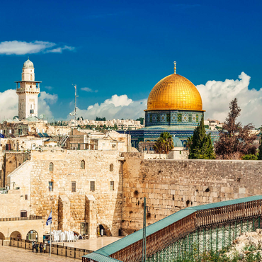 Western wall and dome of the Dome of the Rock in the ancient city of Jerusalem, Israel. 1000 Jigsaw Puzzle 3D Modell