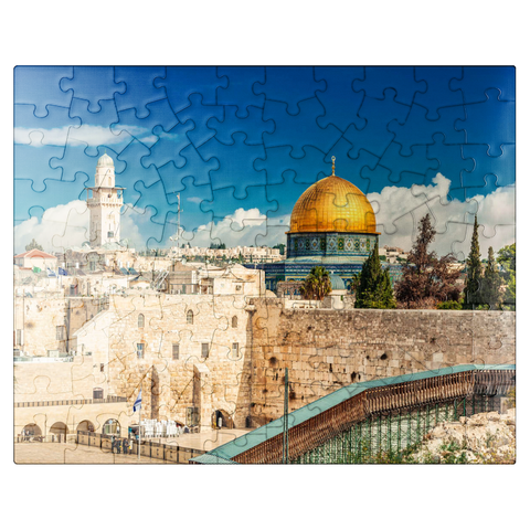 puzzleplate Western wall and dome of the Dome of the Rock in the ancient city of Jerusalem Israel. 100 Jigsaw Puzzle