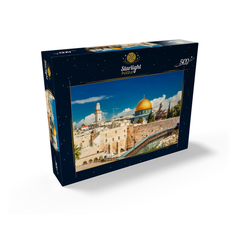 Western wall and dome of the Dome of the Rock in the ancient city of Jerusalem Israel. 500 Jigsaw Puzzle box view1