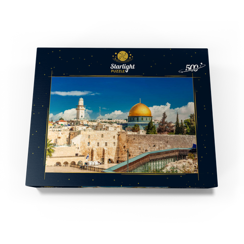 Western wall and dome of the Dome of the Rock in the ancient city of Jerusalem Israel. 500 Jigsaw Puzzle box view1