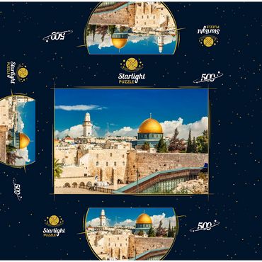 Western wall and dome of the Dome of the Rock in the ancient city of Jerusalem Israel. 500 Jigsaw Puzzle box 3D Modell