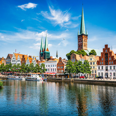 Lübeck with the famous Marienkirche, Schleswig-Holstein, Germany 1000 Jigsaw Puzzle 3D Modell