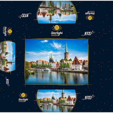 Lübeck with the famous Marienkirche, Schleswig-Holstein, Germany 1000 Jigsaw Puzzle box 3D Modell