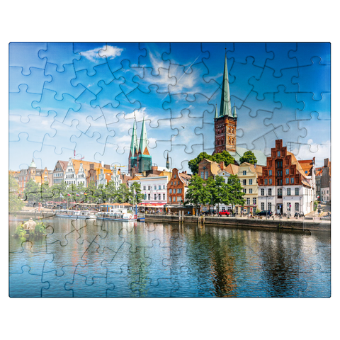 puzzleplate Lübeck with the famous Marienkirche Schleswig-Holstein Germany 100 Jigsaw Puzzle