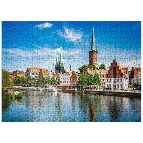 puzzleplate Lübeck with the famous Marienkirche Schleswig-Holstein Germany 500 Jigsaw Puzzle