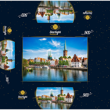 Lübeck with the famous Marienkirche Schleswig-Holstein Germany 500 Jigsaw Puzzle box 3D Modell
