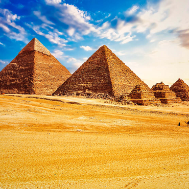 The pyramids in the sunny Giza desert Egypt 100 Jigsaw Puzzle 3D Modell