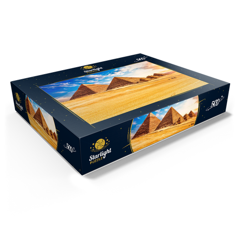 The pyramids in the sunny Giza desert Egypt 500 Jigsaw Puzzle box view1