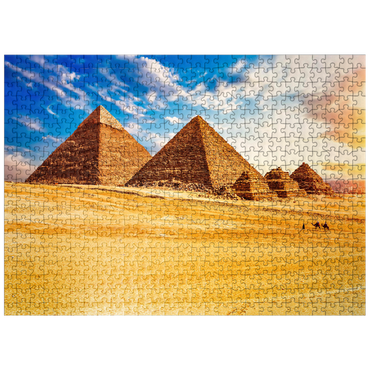 puzzleplate The pyramids in the sunny Giza desert Egypt 500 Jigsaw Puzzle