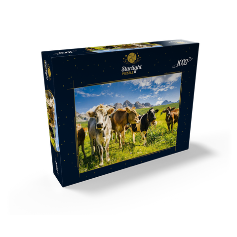 Cows in front of an idyllic alpine landscape 1000 Jigsaw Puzzle box view1