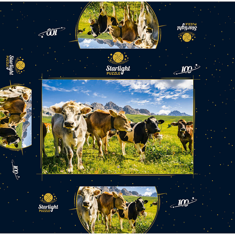 Cows in front of an idyllic alpine landscape 100 Jigsaw Puzzle box 3D Modell