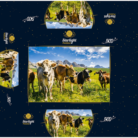 Cows in front of an idyllic alpine landscape 500 Jigsaw Puzzle box 3D Modell