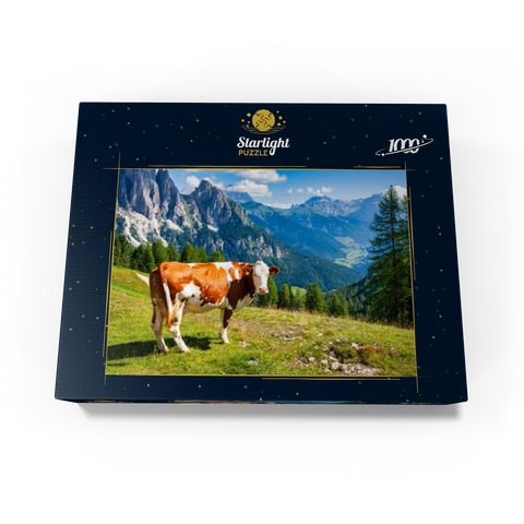 Grazing cows in the Dolomite mountains 1000 Jigsaw Puzzle box view1