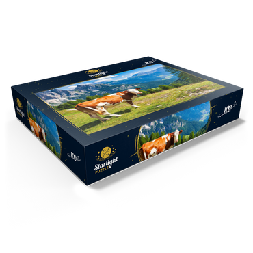 Grazing cows in the Dolomite mountains 100 Jigsaw Puzzle box view1
