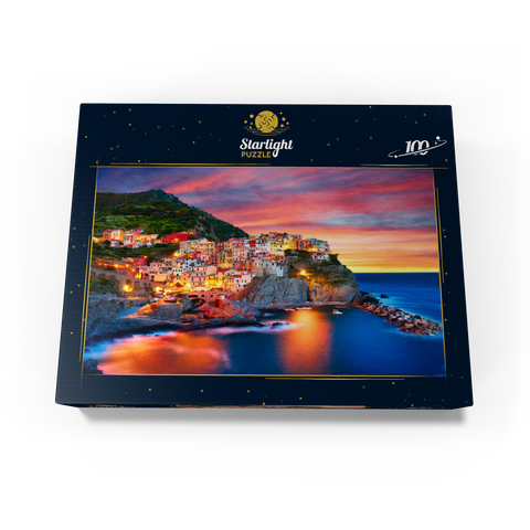 Famous town of Manarola in Italy - Cinque Terre Liguria 100 Jigsaw Puzzle box view1