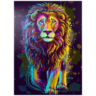 puzzleplate Artistic neon colored portrait of a lion in pop art style 1000 Jigsaw Puzzle