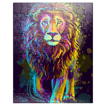 puzzleplate Artistic neon colored portrait of a lion in pop art style 100 Jigsaw Puzzle