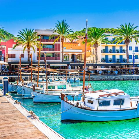Boats at the pier of Port de Andratx. Majorca, Spain 1000 Jigsaw Puzzle 3D Modell