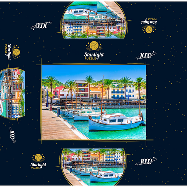 Boats at the pier of Port de Andratx. Majorca, Spain 1000 Jigsaw Puzzle box 3D Modell