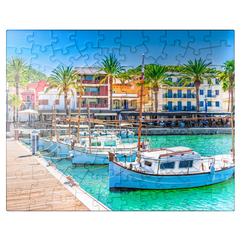puzzleplate Boats at the pier of Port de Andratx Mallorca Spain 100 Jigsaw Puzzle
