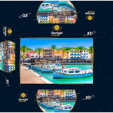 Boats at the pier of Port de Andratx Mallorca Spain 100 Jigsaw Puzzle box 3D Modell