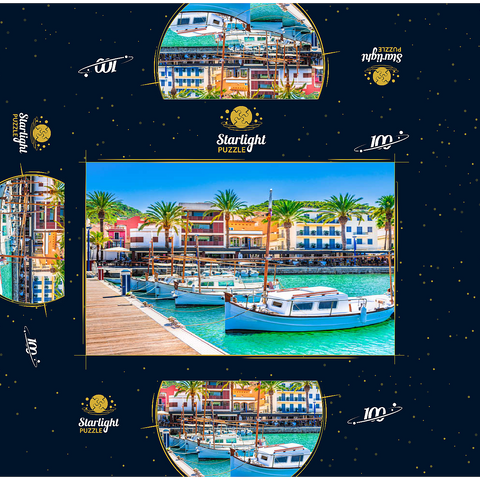 Boats at the pier of Port de Andratx Mallorca Spain 100 Jigsaw Puzzle box 3D Modell