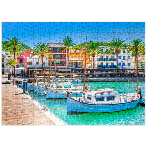 puzzleplate Boats at the pier of Port de Andratx Mallorca Spain 500 Jigsaw Puzzle