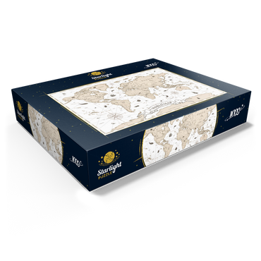 Detailed vintage cartoon world map 1000 Jigsaw Puzzle box view1