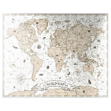 puzzleplate Detailed vintage cartoon world map 100 Jigsaw Puzzle