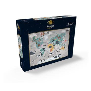 The world map with cartoon animals for children 1000 Jigsaw Puzzle box view1