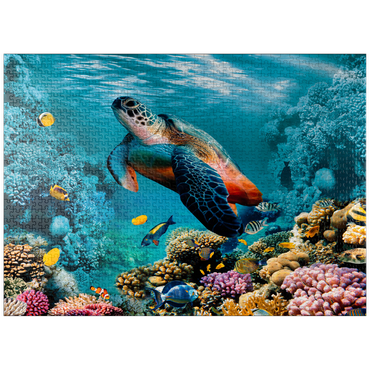 puzzleplate Underwater world with turtle and corals 1000 Jigsaw Puzzle