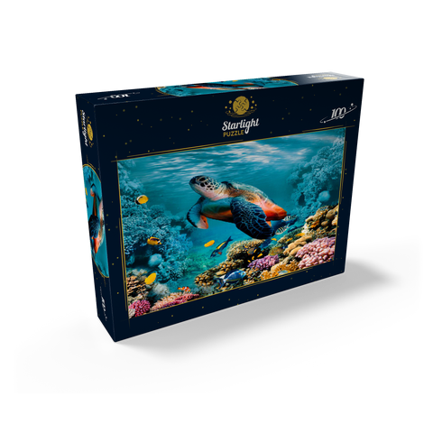 Underwater world with turtle and corals 100 Jigsaw Puzzle box view1