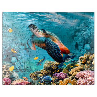 puzzleplate Underwater world with turtle and corals 100 Jigsaw Puzzle