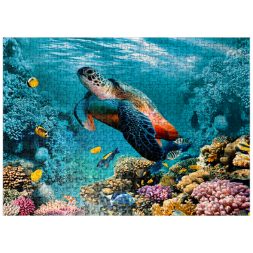 puzzleplate Underwater world with turtle and corals 500 Jigsaw Puzzle