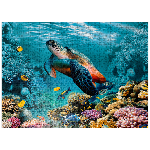 puzzleplate Underwater world with turtle and corals 500 Jigsaw Puzzle