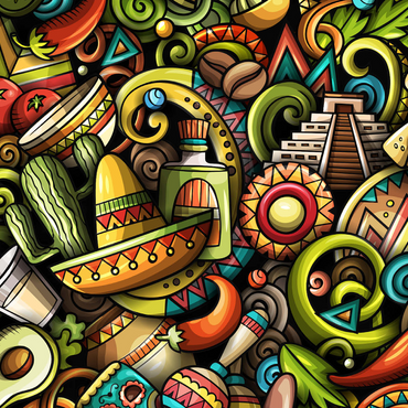 Mexico doodles 1000 Jigsaw Puzzle 3D Modell