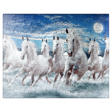 puzzleplate Seven horses at a gallop 100 Jigsaw Puzzle