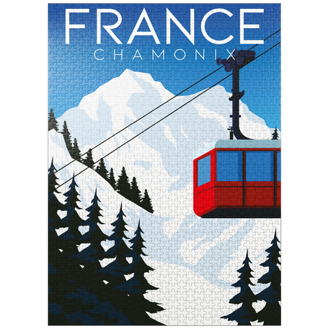 puzzleplate Chamonix France, art deco style vintage poster, illustration 1000 Jigsaw Puzzle