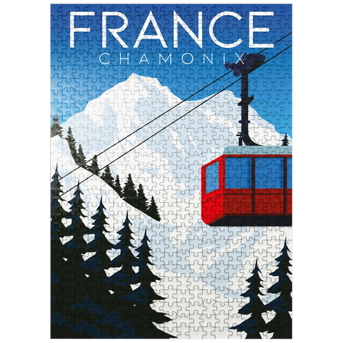 puzzleplate Chamonix France art deco style vintage poster illustration 500 Jigsaw Puzzle