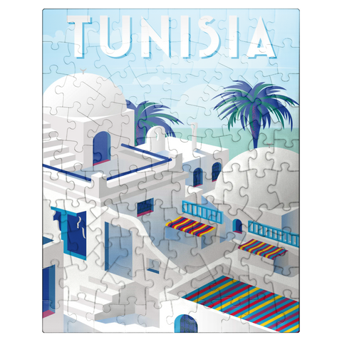 puzzleplate Tunisia art deco style vintage poster illustration 100 Jigsaw Puzzle