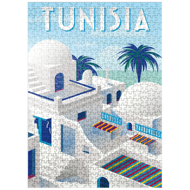 puzzleplate Tunisia art deco style vintage poster illustration 500 Jigsaw Puzzle