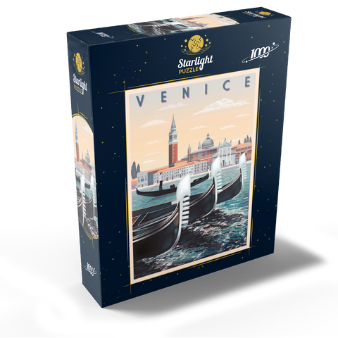 Venice, Italy, Vietnam, art deco style vintage poster, illustration 1000 Jigsaw Puzzle box view1
