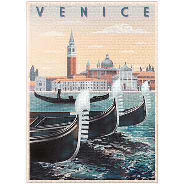 puzzleplate Venice, Italy, Vietnam, art deco style vintage poster, illustration 1000 Jigsaw Puzzle