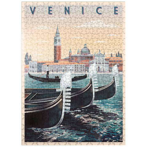 puzzleplate Venice Italy Vietnam art deco style vintage poster illustration 500 Jigsaw Puzzle